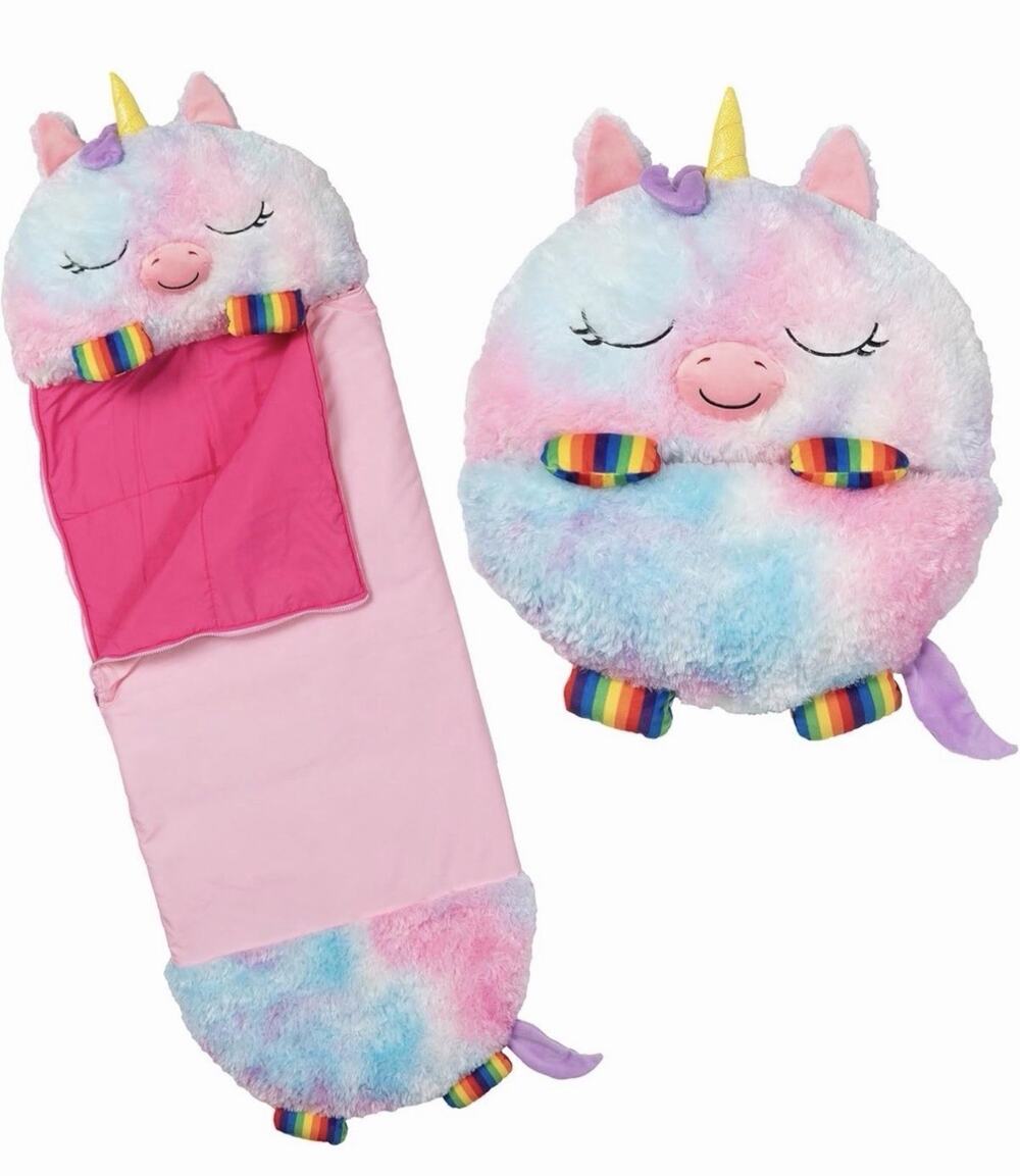 Happy Nappers Medium Rainbow Unicorn 2-in-1 Plush Sleeping Bag & Pillow for Kids